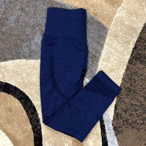 Women’s Blue High Waisted Seamless Leggings, Large
